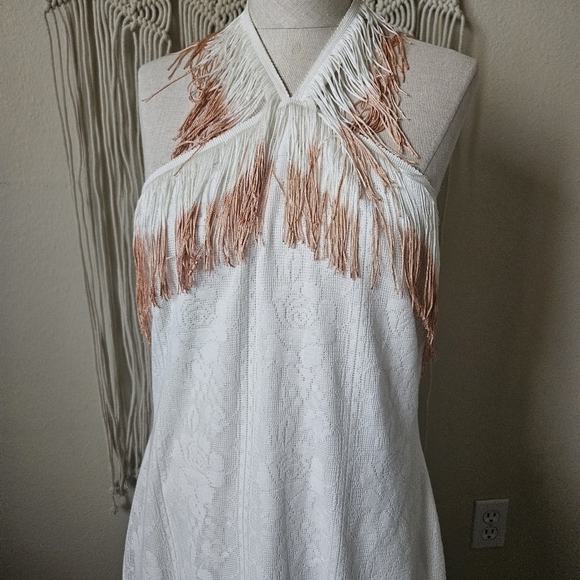 Shyanne Women's Fringe Halter Bodycon Dress L - Picture 4 of 15